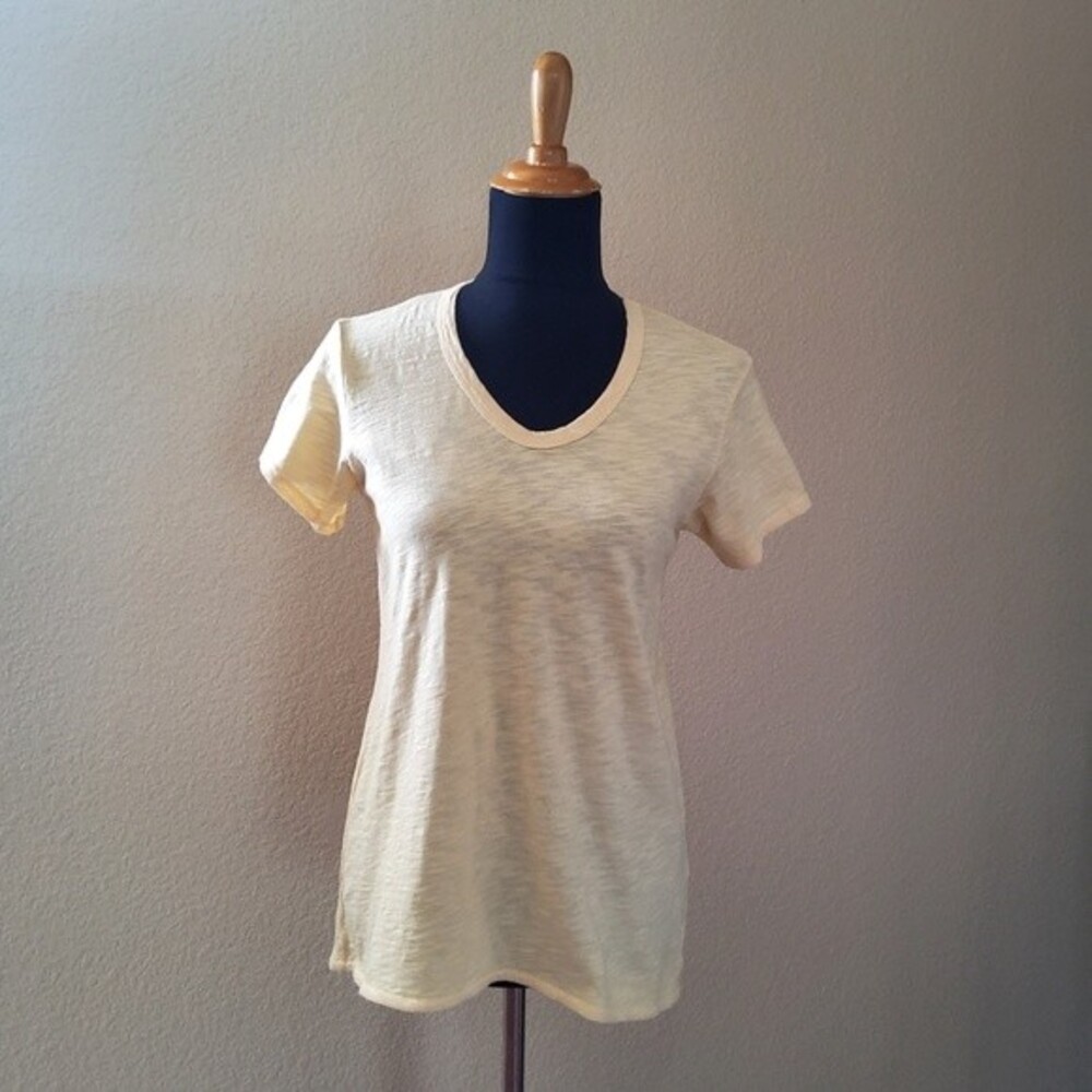 Wilt Asymmetrical Short Sleeve Tee Top XS Yellow New